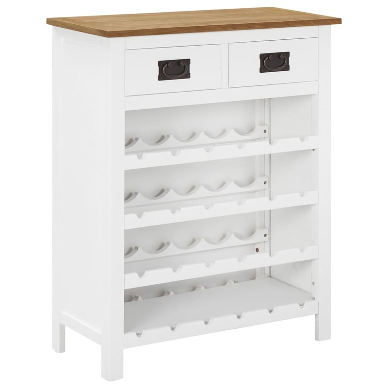 Berkfield Wine Cabinet 72x32x90 cm Solid Oak Wood