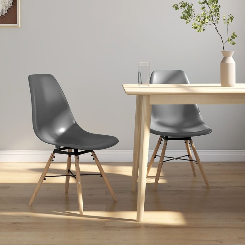 Berkfield Dining Chairs 2 pcs Grey PP