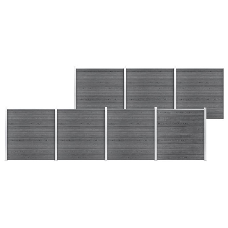 Berkfield Garden Fence WPC 1218×186 cm Grey