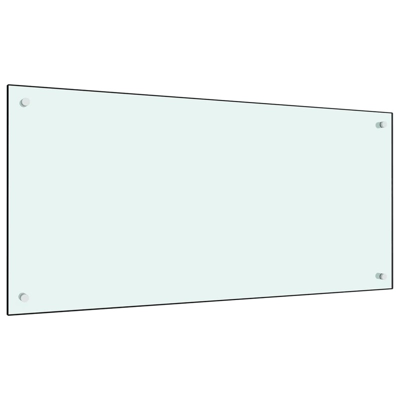 Berkfield Kitchen Backsplash White 100×50 cm Tempered Glass