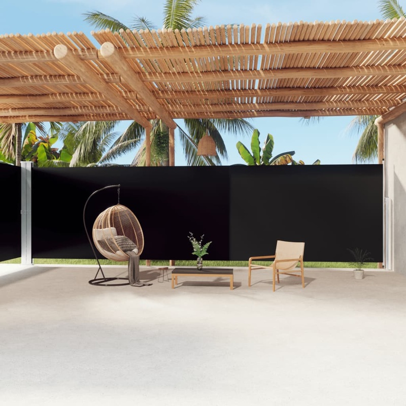 Berkfield Retractable Side Awning Black 220×1200 cm