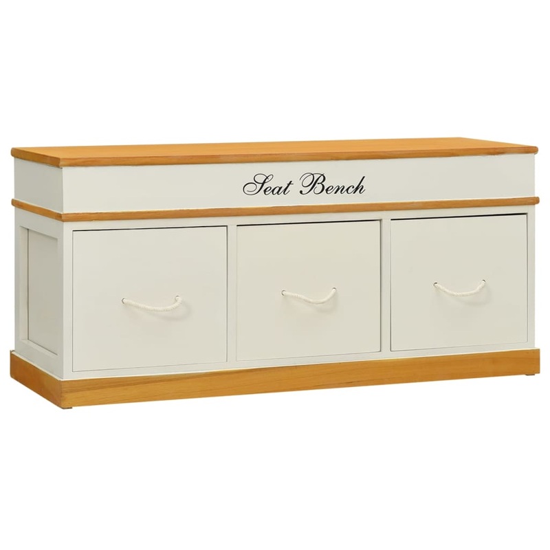 Berkfield Storage Bench Solid Paulownia Wood 100 cm