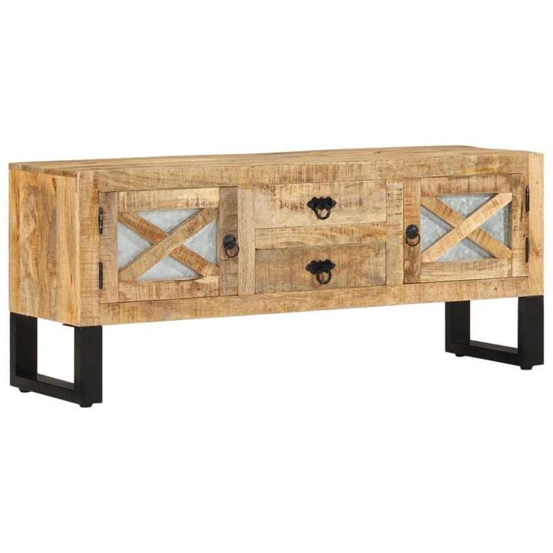 Berkfield TV Cabinet 110x30x45 cm Rough Mango Wood