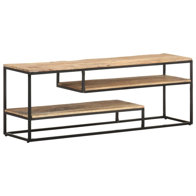 Berkfield TV Cabinet 130x30x45 cm Rough Mango Wood
