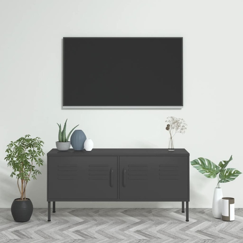 Berkfield TV Cabinet Anthracite 105x35x50 cm Steel