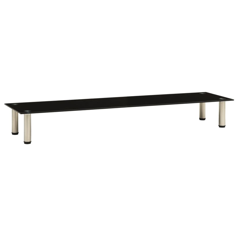 Berkfield TV Stand Black 140x35x17 cm Tempered Glass