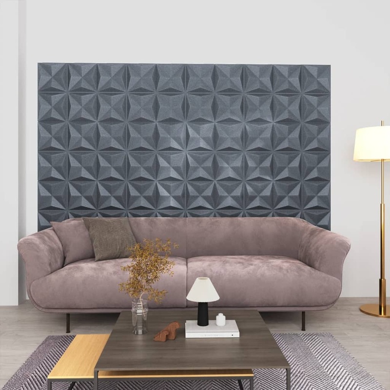 Berkfield 3D Wall Panels 48 pcs 50×50 cm Origami Grey 12 m__