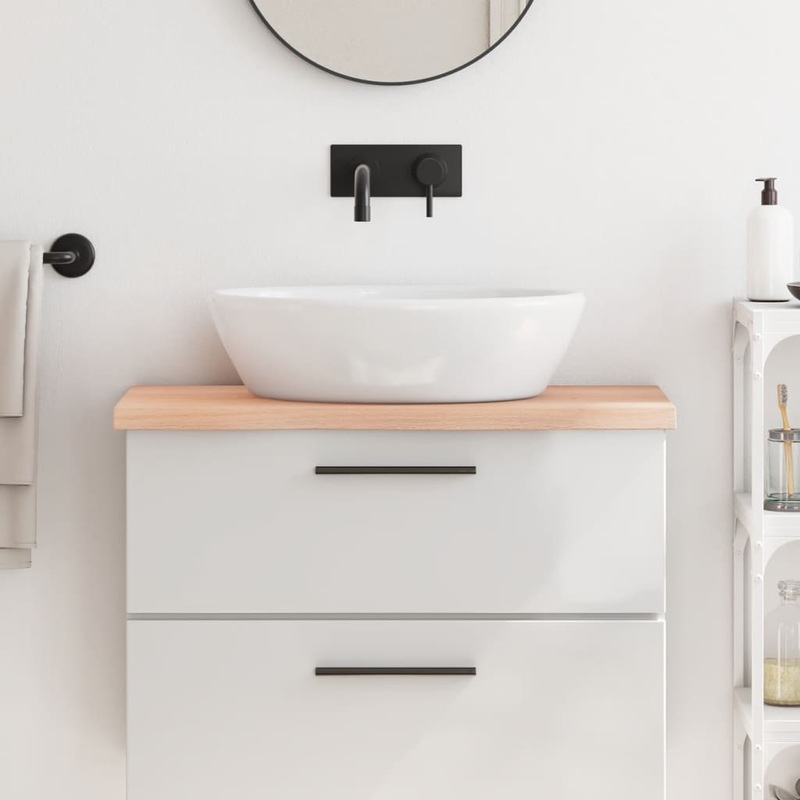Berkfield Bathroom Countertop 80x30x4 cm Untreated Solid Wood