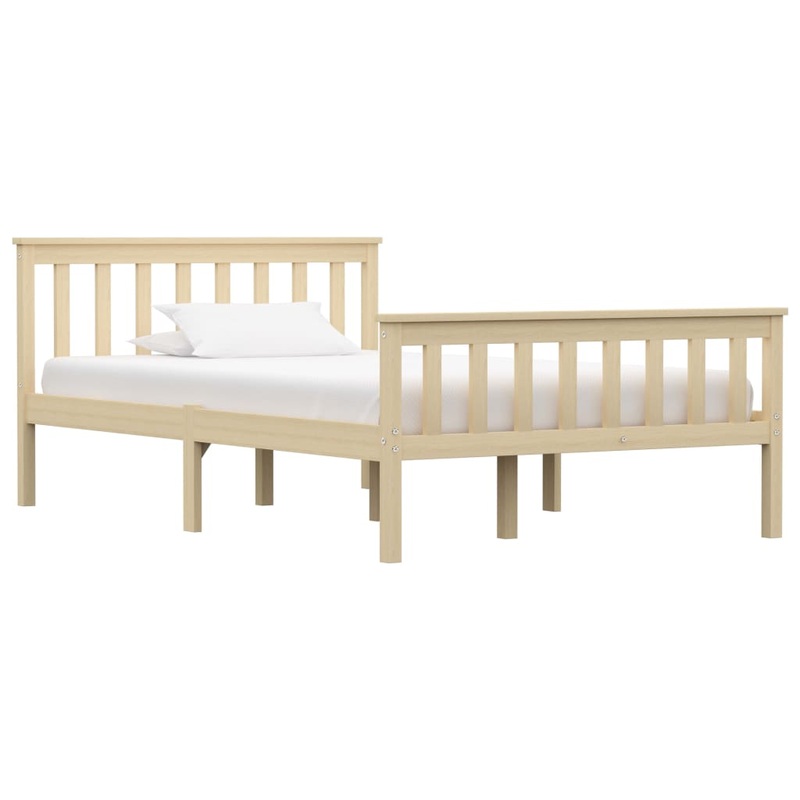 Berkfield Bed Frame Light Wood Solid Pinewood 120×200 cm