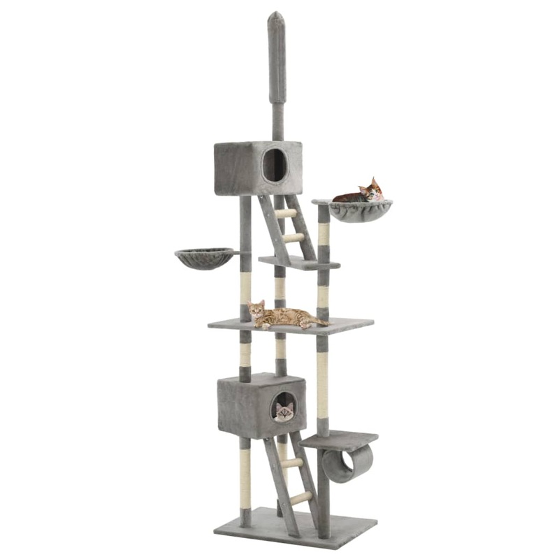 Berkfield Cat Tree with Sisal Scratching Posts 230-260 cm Grey