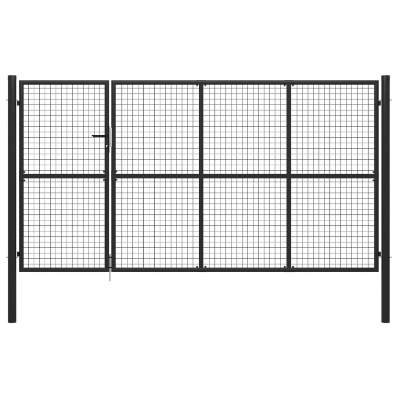 Berkfield Garden Gate Steel 350×175 cm Anthracite