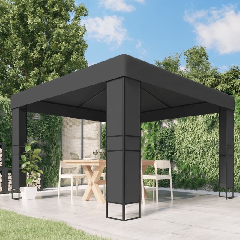 Berkfield Gazebo with Double Roof 3×3 m Anthracite