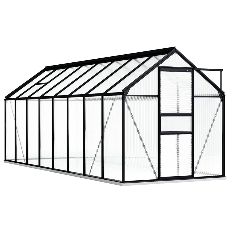 Berkfield Greenhouse with Base Frame Anthracite Aluminium 9.31 m__