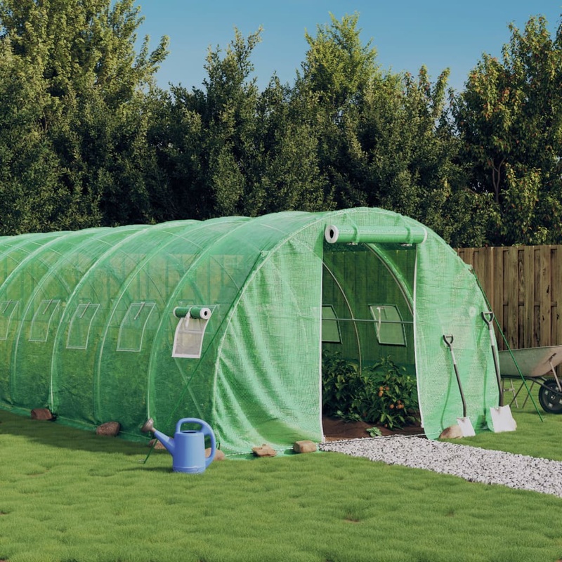 Berkfield Greenhouse with Steel Frame Green 54 m__ 18x3x2 m