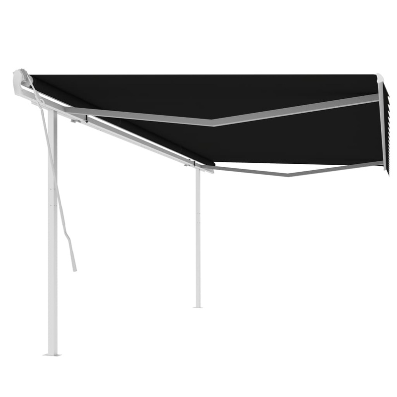 Berkfield Manual Retractable Awning with Posts 5×3 m Anthracite