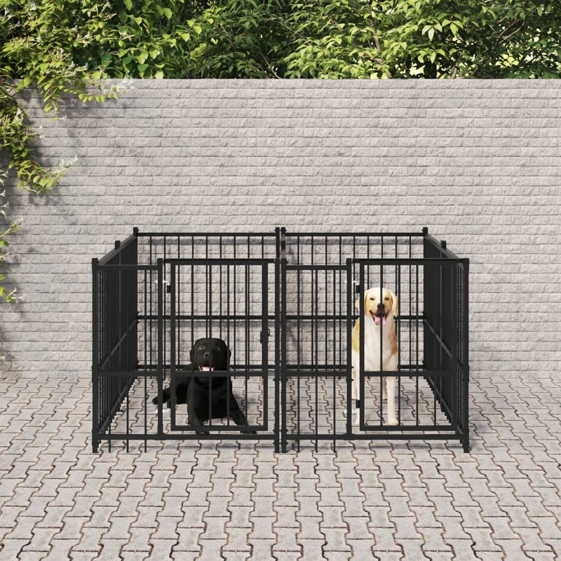 Berkfield Outdoor Dog Kennel Steel 3.75 m__