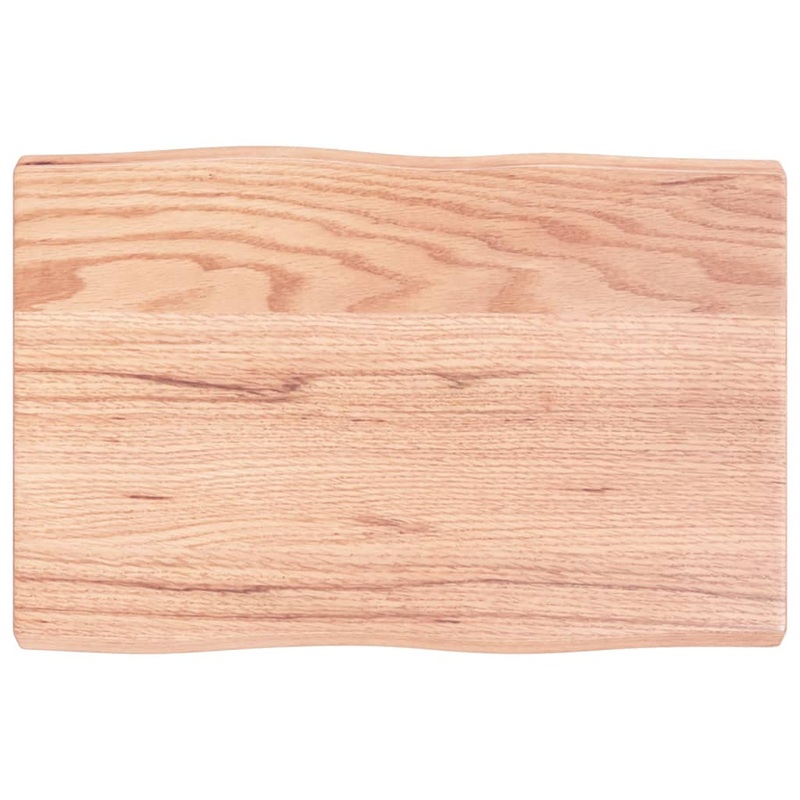 Berkfield Table Top Light Brown 60x40x4 cm Treated Solid Wood Oak Live Edge