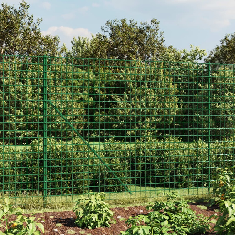 Berkfield Wire Mesh Fence with Spike Anchors Green 2.2×10 m