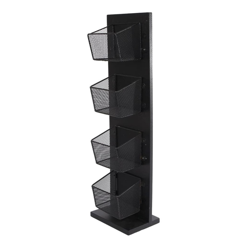 Gifts Amsterdam Tea Rack Mandy 1×4 Wood and Metal Black 12x8x42 cm