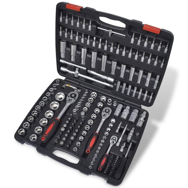 193 pcs 1/4 & 3/8 & 1/2 Drive Socket Bit Set with Ratchet Tool Set