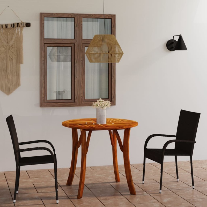 Berkfield 3 Piece Garden Dining Set Brown