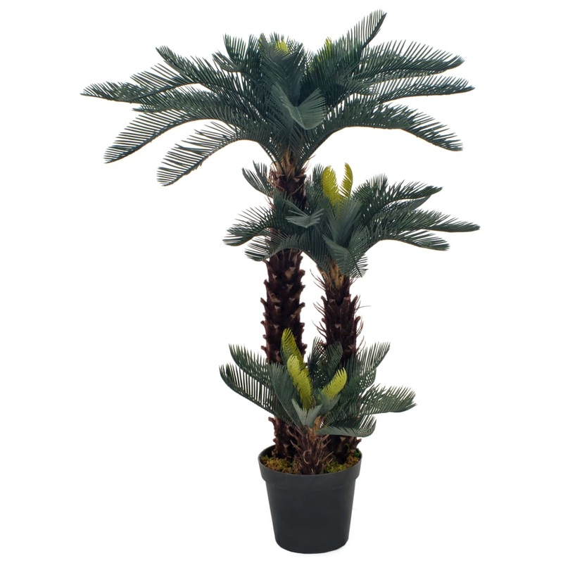 Berkfield Artificial Plant Cycas Palm with Pot Green 125 cm
