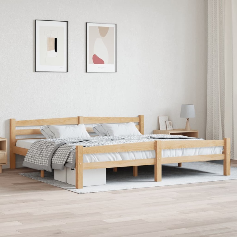 Berkfield Bed Frame Solid Pinewood 200×200 cm