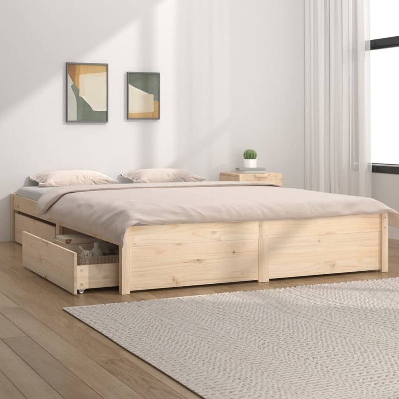 Berkfield Bed Frame with Drawers 140×190 cm