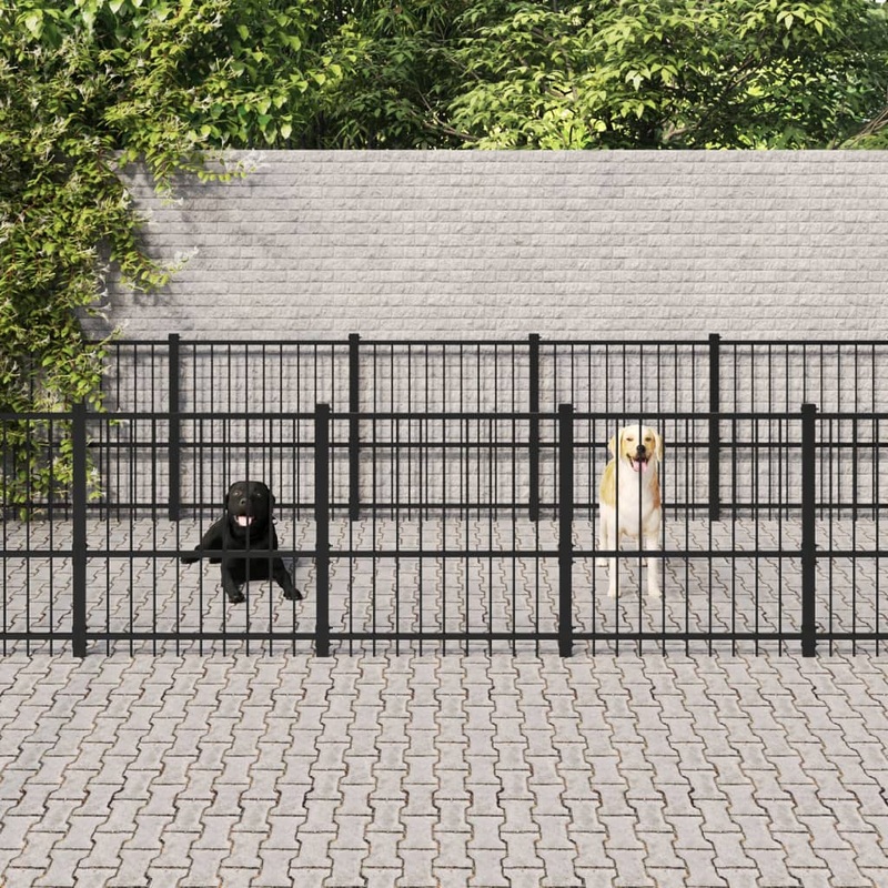 Berkfield Outdoor Dog Kennel Steel 25.4 m__