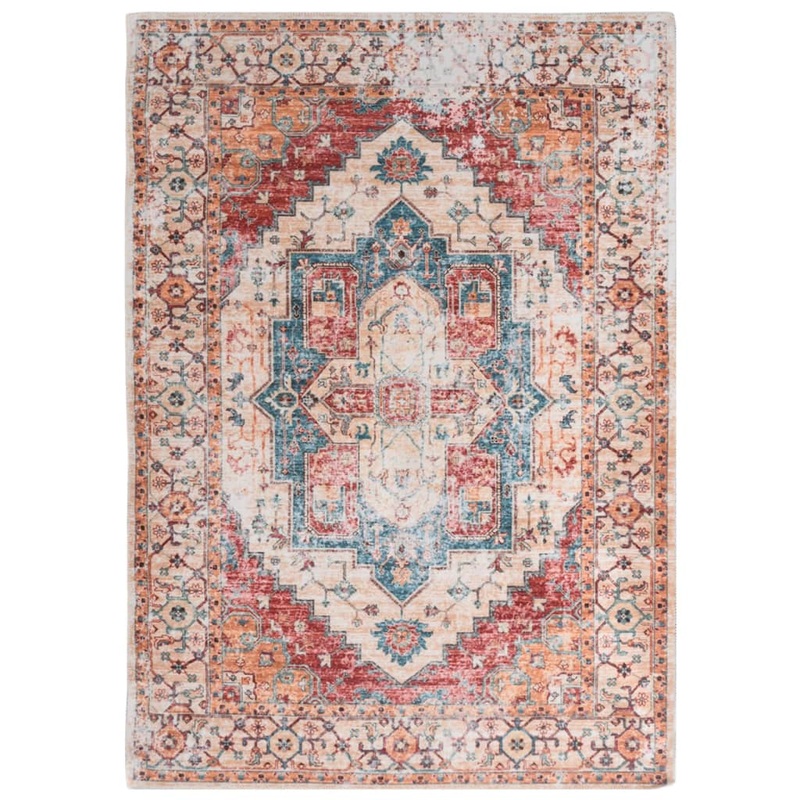 Berkfield Printed Rug Washable Foldable Multicolour 120×170 cm Polyester