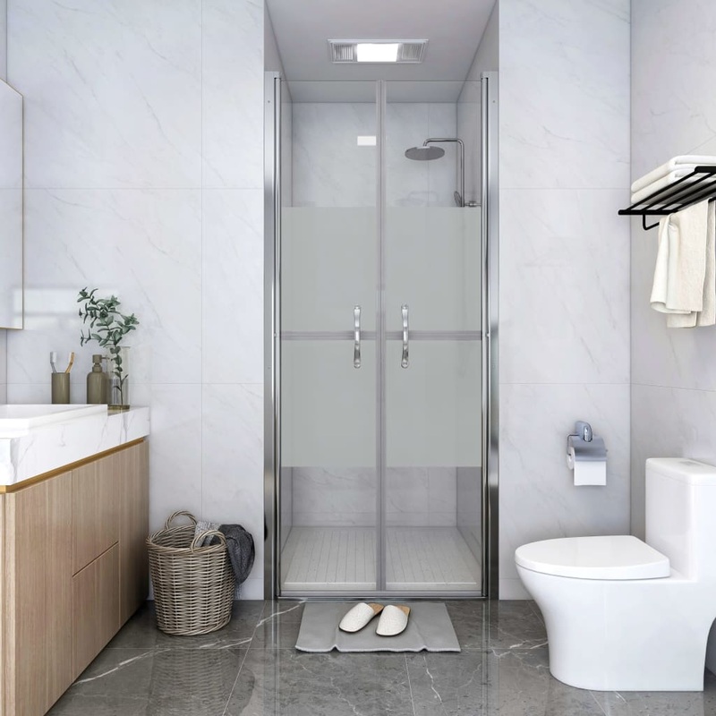 Berkfield Shower Door Half Frosted ESG 81×190 cm