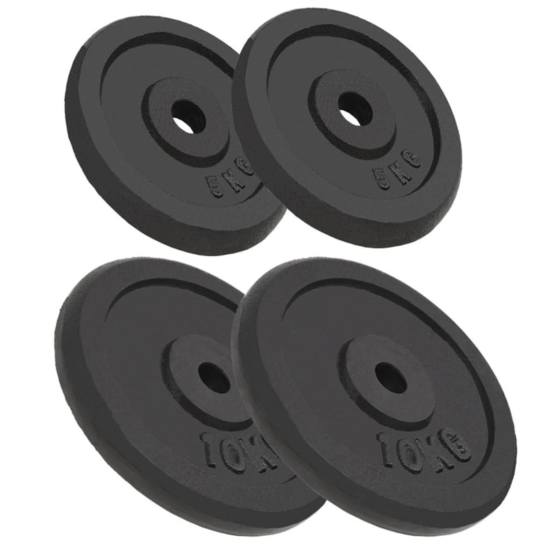 Berkfield Weight Plates 4 pcs 2×10 kg+2×5 kg Cast Iron