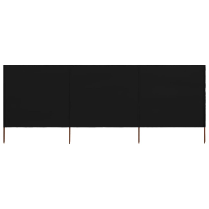 Berkfield 3-panel Wind Screen Fabric 400×120 cm Black