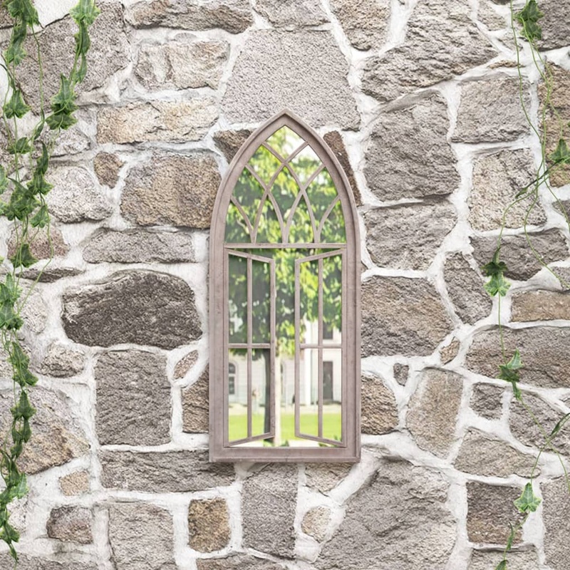 Berkfield Garden Mirror Sand 70×30 cm Iron for Outdoor Use