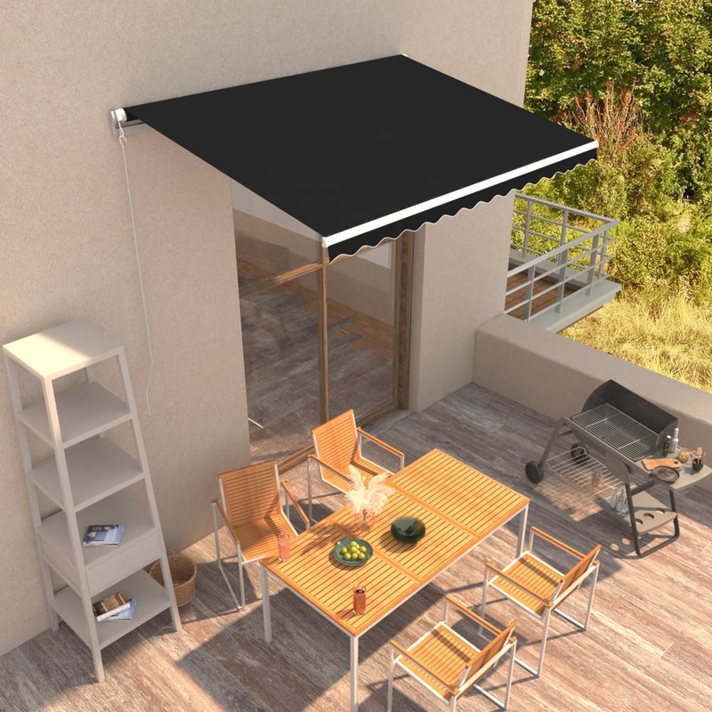 Berkfield Manual Retractable Awning 350×250 cm Anthracite