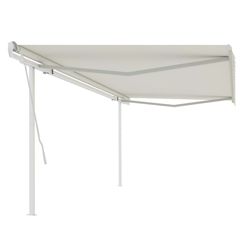 Berkfield Manual Retractable Awning with Posts 5×3.5 m Cream