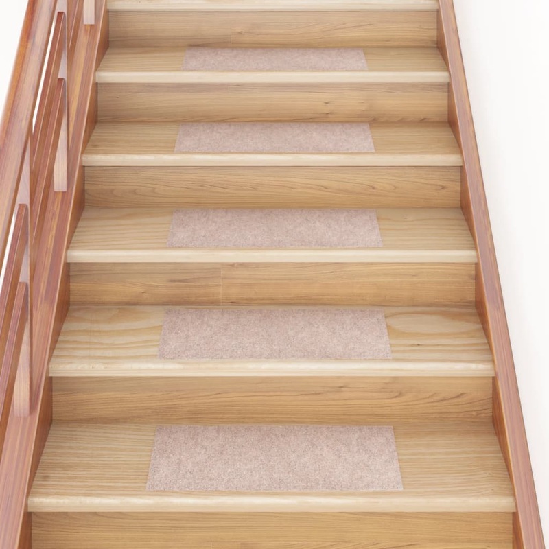 Berkfield Self-adhesive Stair Mats Rectangular 15 pcs 60×25 cm Light Brown