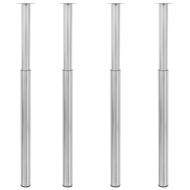 Berkfield Telescopic Table Legs 4 pcs Brushed Nickel 710 mm-1100 mm