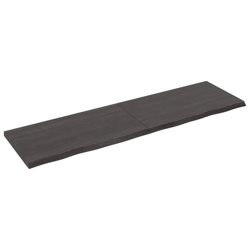 Berkfield Wall Shelf Dark Grey 180x50x4 cm Treated Solid Wood Oak