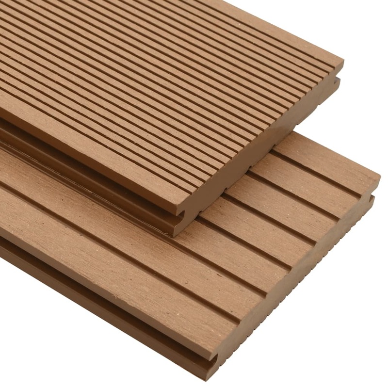 Berkfield WPC Solid Decking Boards with Accessories 26 m__ 2.2 m Teak