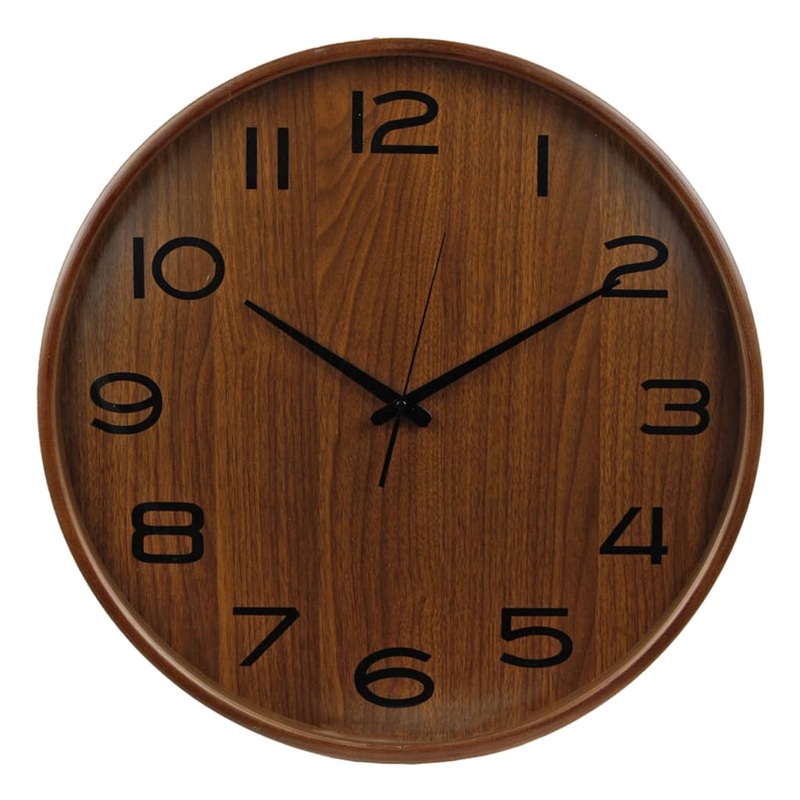 Gifts Amsterdam Wall Clock Alba Wood Brown 53×5.3 cm