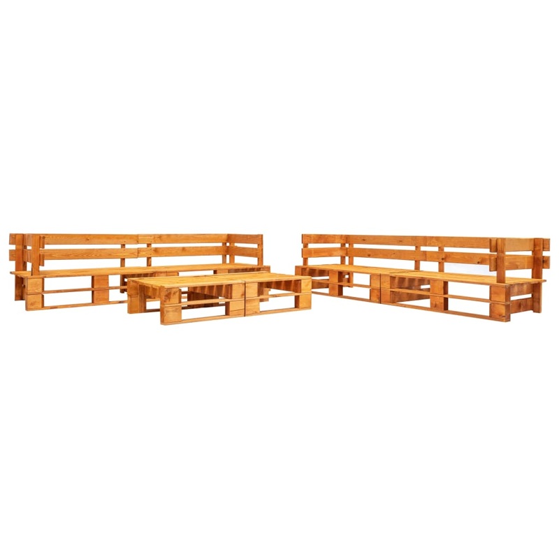 Berkfield 6 Piece Garden Pallet Lounge Set Wood Honey Brown