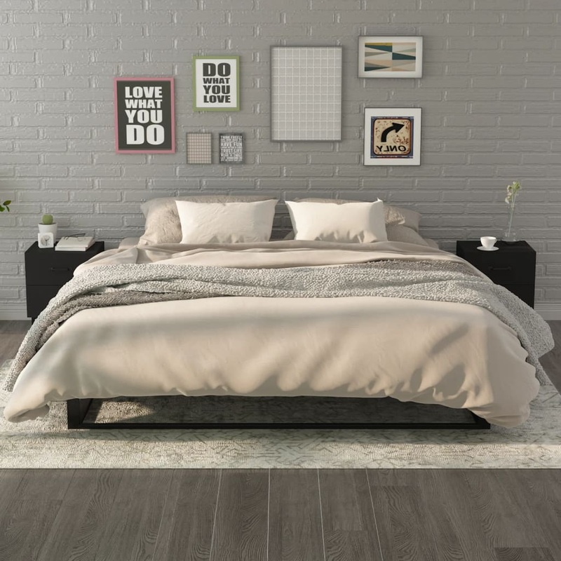 Berkfield Bedside Cabinets 2 pcs Black 40x35x47.5 cm