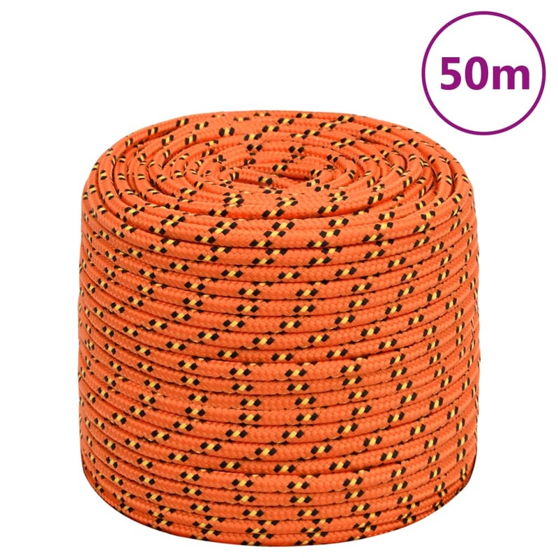 Berkfield Boat Rope Orange 6 mm 50 m Polypropylene