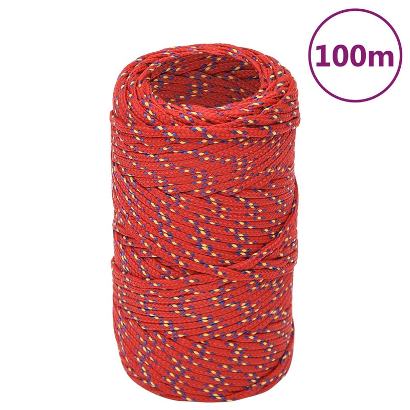 Berkfield Boat Rope Red 2 mm 100 m Polypropylene