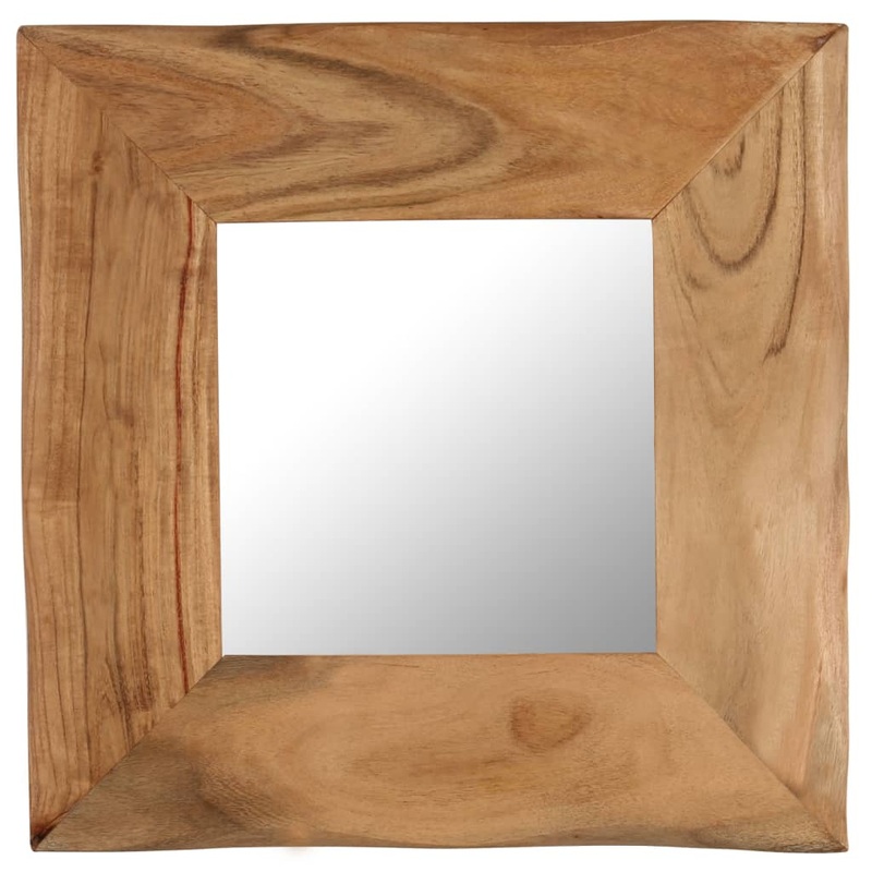 Berkfield Cosmetic Mirror 50×50 cm Solid Acacia Wood