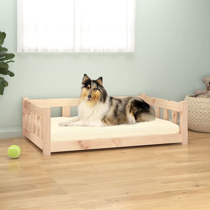 Berkfield Dog Bed 95.5×65.5×28 cm Solid Wood Pine