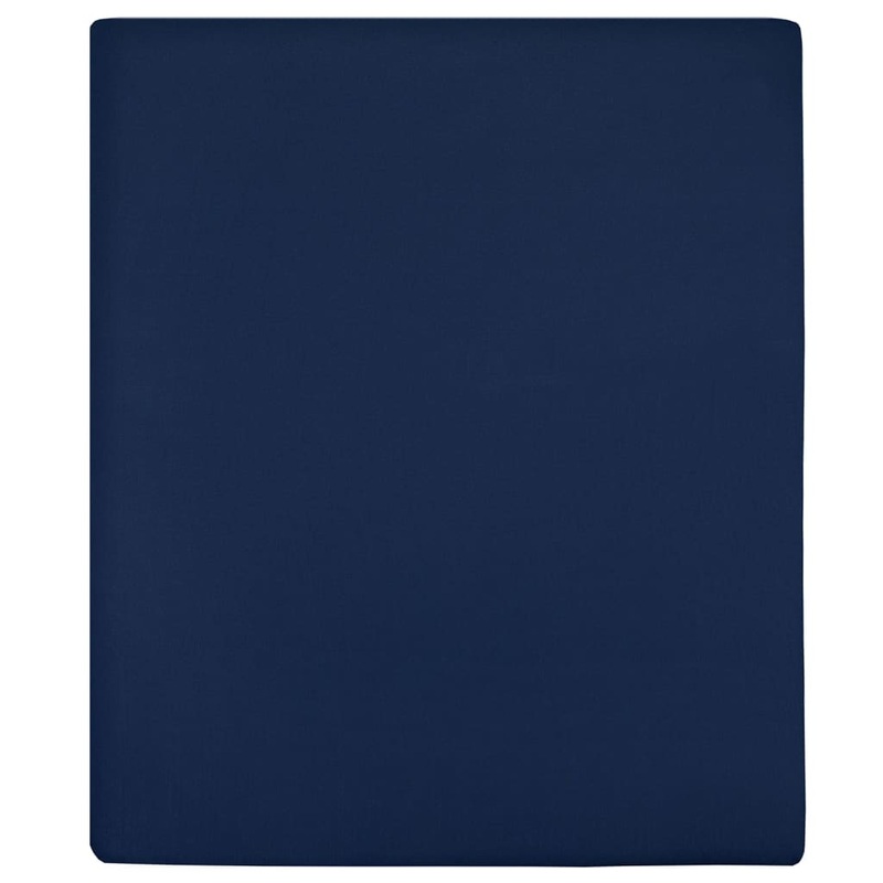 Berkfield Jersey Fitted Sheet Navy Blue 90×200 cm Cotton
