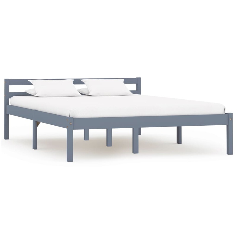 Berkfield Bed Frame Grey Solid Pine Wood 120×200 cm