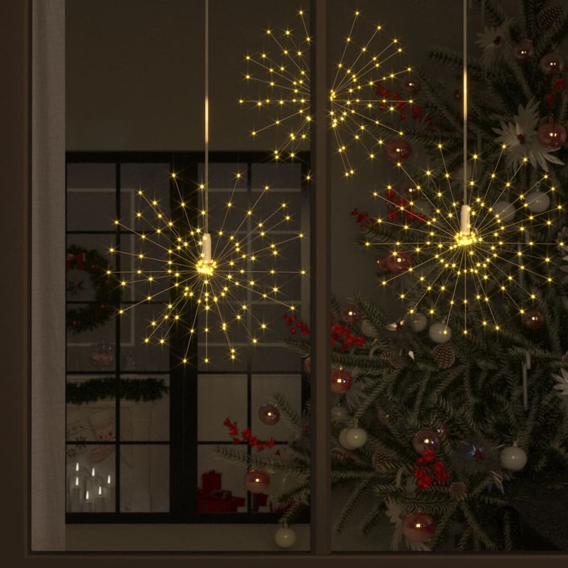 Berkfield Outdoor Christmas Firecrack Lights 2pcs Warm White 20cm 280 LEDs